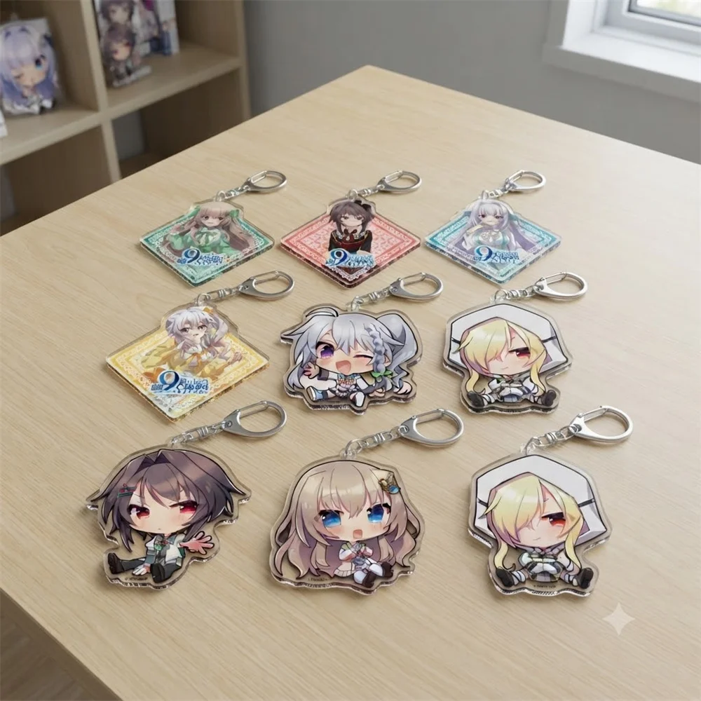 Charm Anime 9-nine Acrylic Keychain 6CM Model Cosplay Characters Ornament Accessories Good Collection Gifts