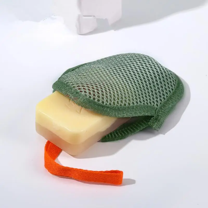 حقيبة شبكية للصابون للعناية الشخصية مع حبل للاستحمام الرغوي السريع وحامل السفر، ملحقات الحمام لتنظيف زهور الحمام