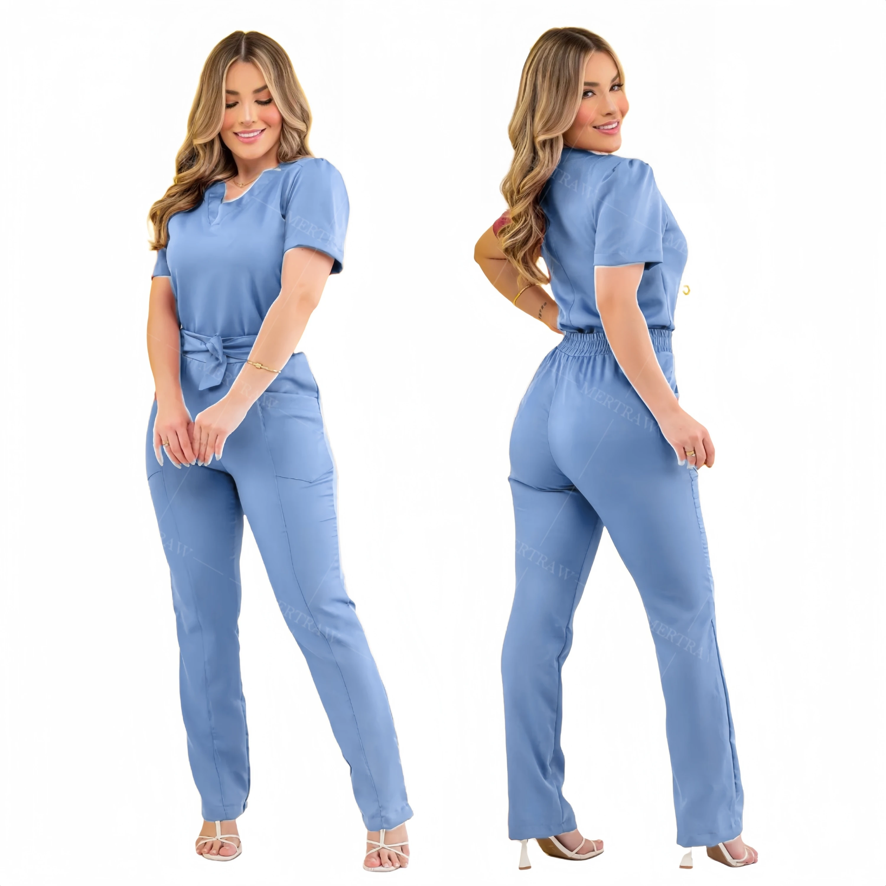 Scrub ospedalieri uniformi scrub medici uniformi all'ingrosso salone di bellezza Spa manica corta uniformi mediche set di scrub infermieristici