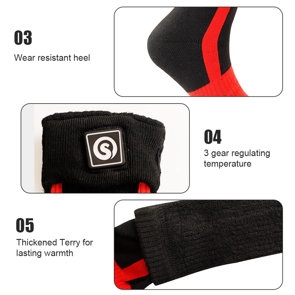 Savior Heated Socks Man Winter Rechargeable Outdoor Sport Thermal Heated Foot Warmer Ski Sports Heated Socks Warm Snowmobile Ski