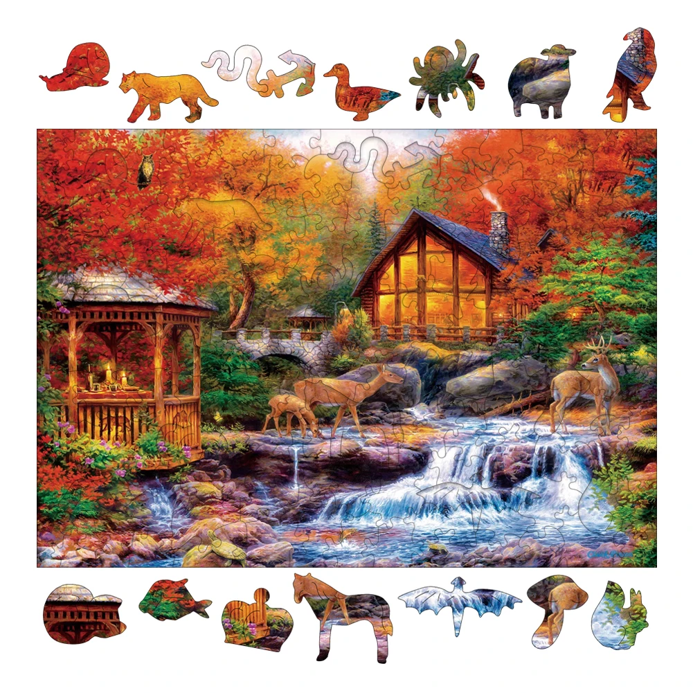 Montessori Toy Intelligence Cube Jigsaw Animal Wood Puzzle Adults Children Toys Parent-child Interaction Hobby Diy Board Games