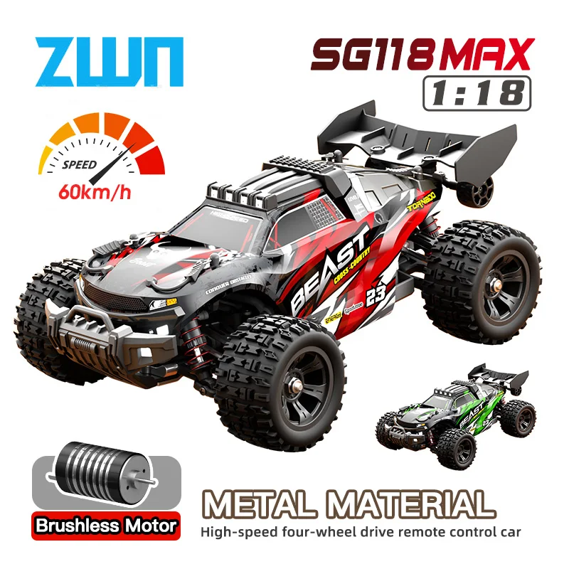 

SG118MAX SG118PRO 1:18 60 км/ч 2,4G радиоуправляемый автомобиль со светодиодной подсветкой 4WD бесщеточный электрический высокоскоростной внедорожный пульт дистанционного управления игрушки для детей