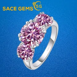SACE GEMS GRA Certified 2CT Moissanite Ring VVS1 Lab Diamond Solitaire Ring for Women Engagement Promise Wedding Band Jewelry