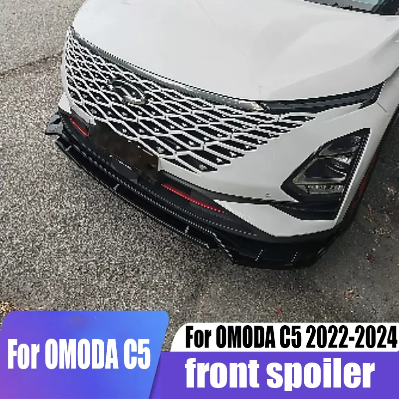 For OMODA C5 2022 2023 2024 ABS material four segment front spoiler car exterior personalized modification part