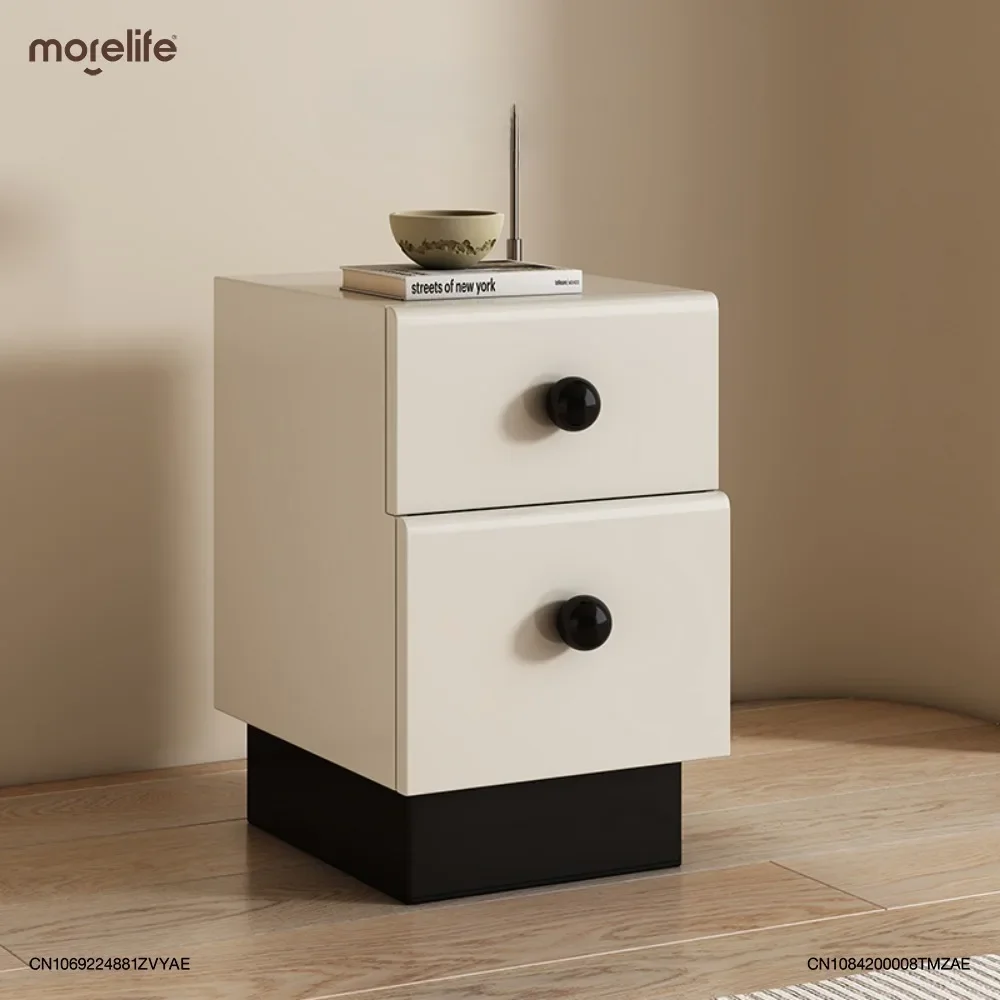 

Mini Minimalist Modern Solid Wood Small Painted Bedside Table Bedroom Ultra Narrow 2024 New Bedside Cabinets Nightstands K01