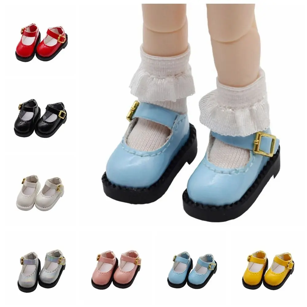 รองเท้าหนัง PU สำหรับตุ๊กตา OB11 แบบสวม 1 คู่ รองเท้าแตะหัวมน ขนาดเล็ก 12 นิ้ว รองเท้า BJD น่ารัก ขนาด 2.7*1.3 ซม. รองเท้าเจ้าหญิง OB11 ทำจากดินเหนียว