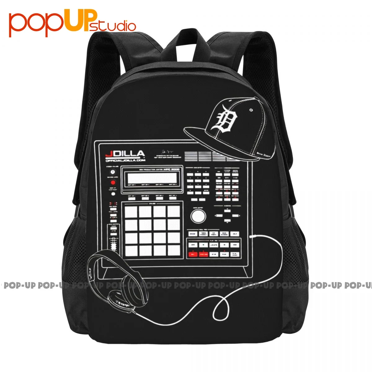 J Dilla Merch Drum Machine Beat Akai Mpc Hip Hop Rap Backpack Large Capacity Travel School Sport Bag