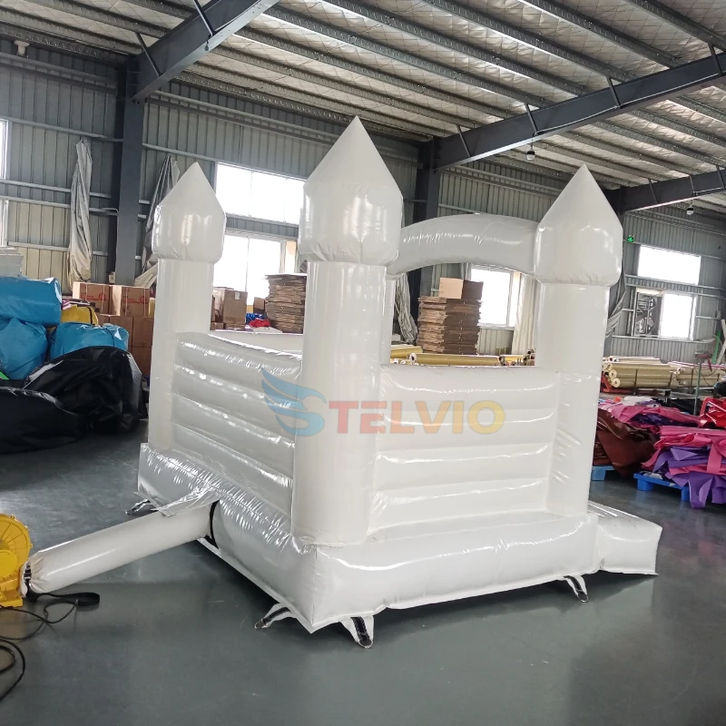 MIni Inflatable White Bounce House Commercial Wedding Party Inflatable Small Bouncy Castle With Blower