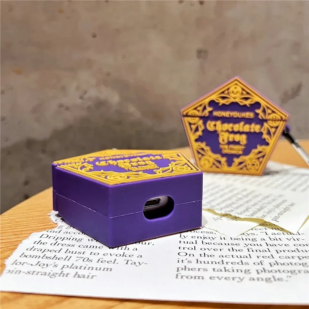 Earphone Cases For Apple Airpods 4 3 Pods 2 1 Pro2 Cartoon Silicone Purple Protective Cover For Charging Box Headset Accessories