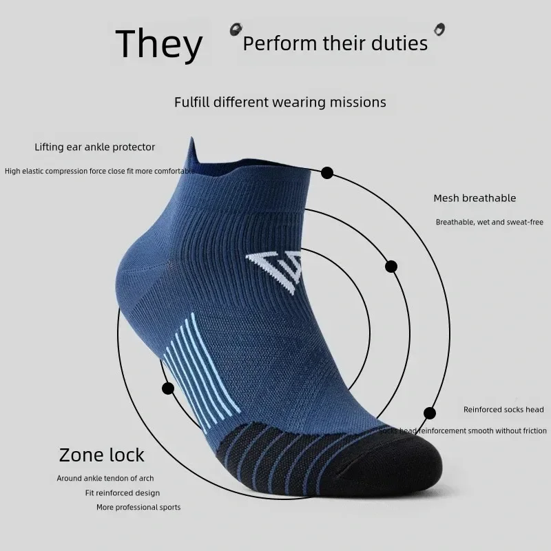 Sports Socks for Men Women Summer Breathable Outdoor Running Cycling Sock Professional Fitness Gym Marathon Non-slip Soccer Sock