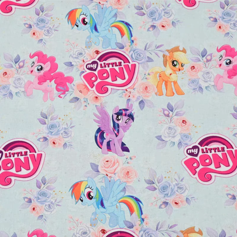 Miniso My Little Pony Disney Mermaid 100 Cotton Fabric For Sewing Patchwork DIY Quilting Fabric Sew Child Clothes Dress Material