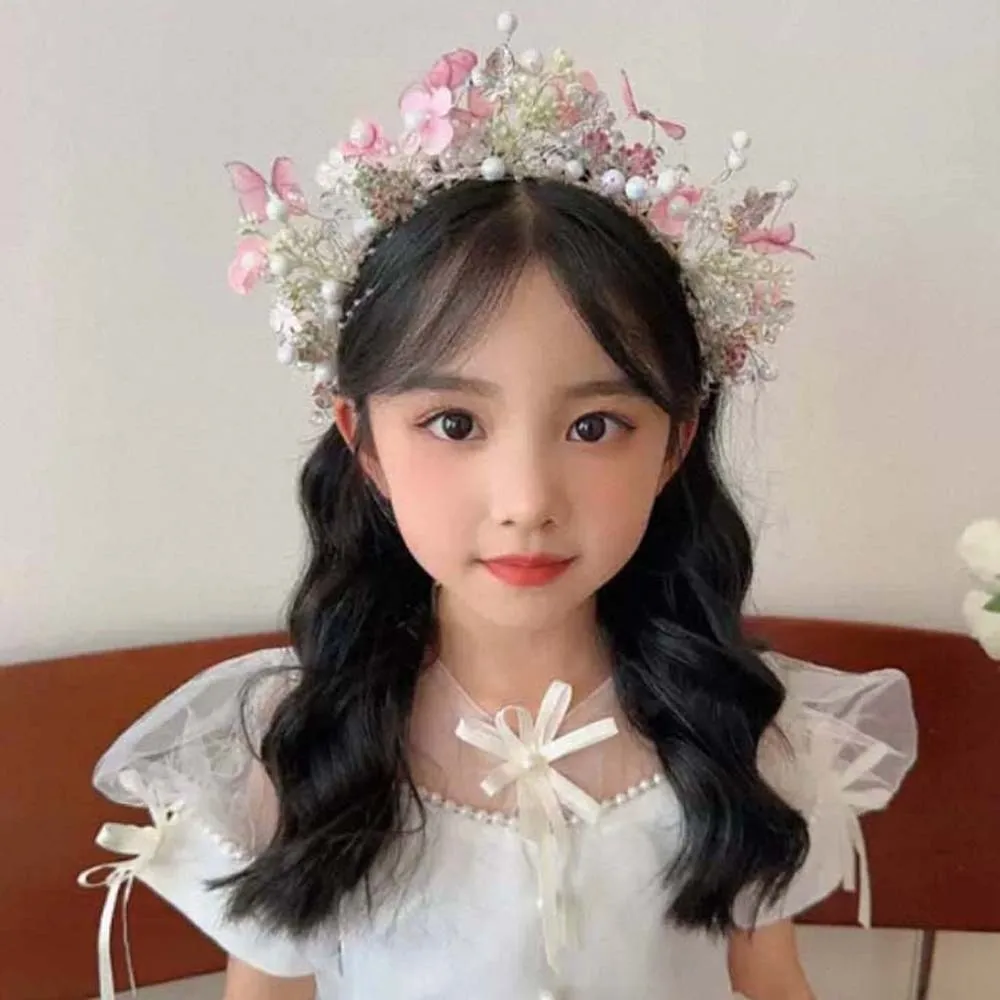 

Bohemia Style Butterfly Fairy Hair Hoop Beads Silk Ribbon Girls Garland Adjustable Simulation Flower Flower Headdress Women