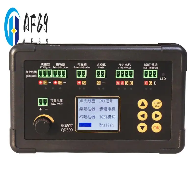 

AF89-QD300 Автомобильный тестер катушек зажигания IGBT, шаговый двигатель холостого хода, электромагнитный клапан, инжектор, ШИМ-управление привода