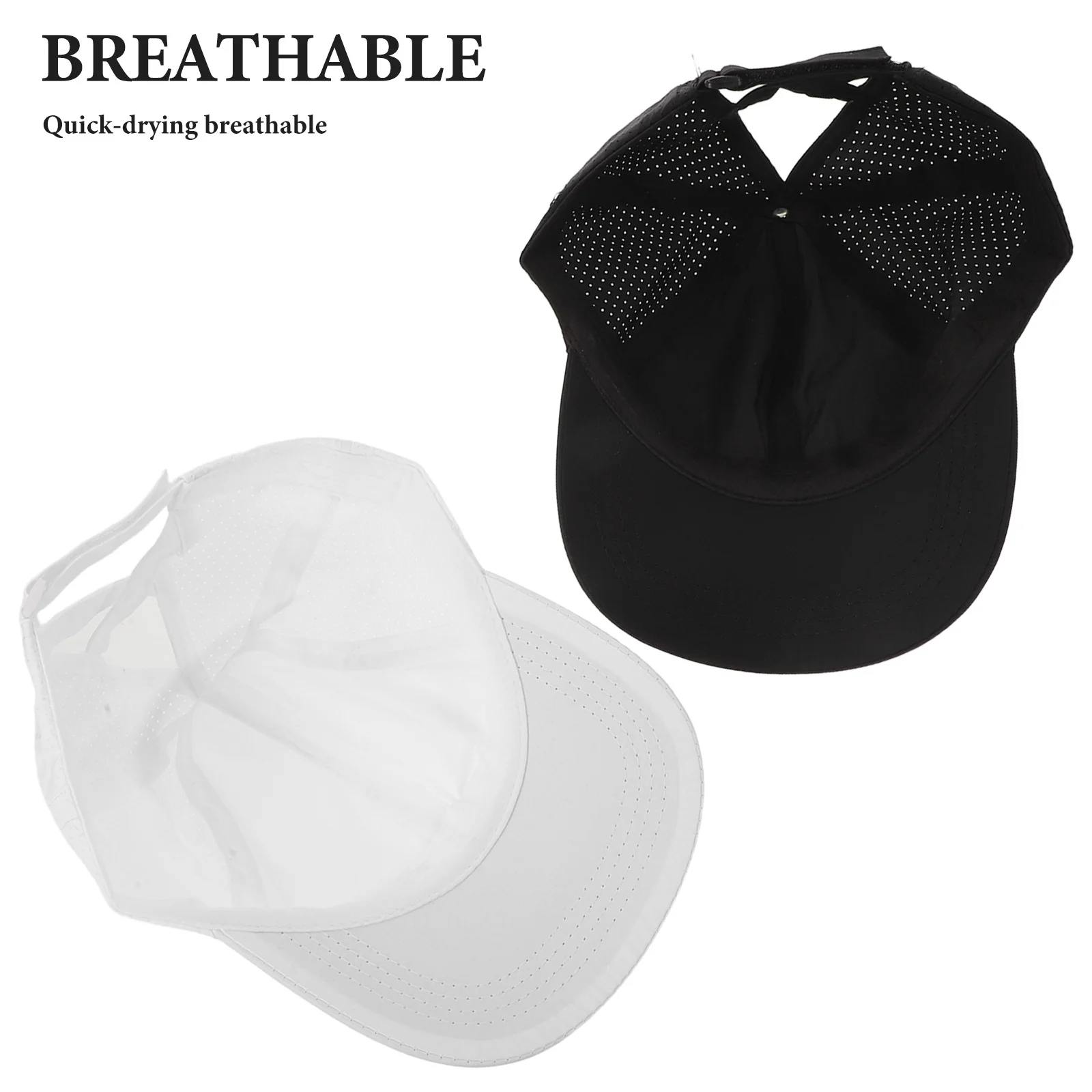 2 قطع المرأة ذيل حصان قبعة بيسبول تنفس شبكة التجفيف السريع قبعة رياضية لتشغيل قبعات التنس النساء #5
