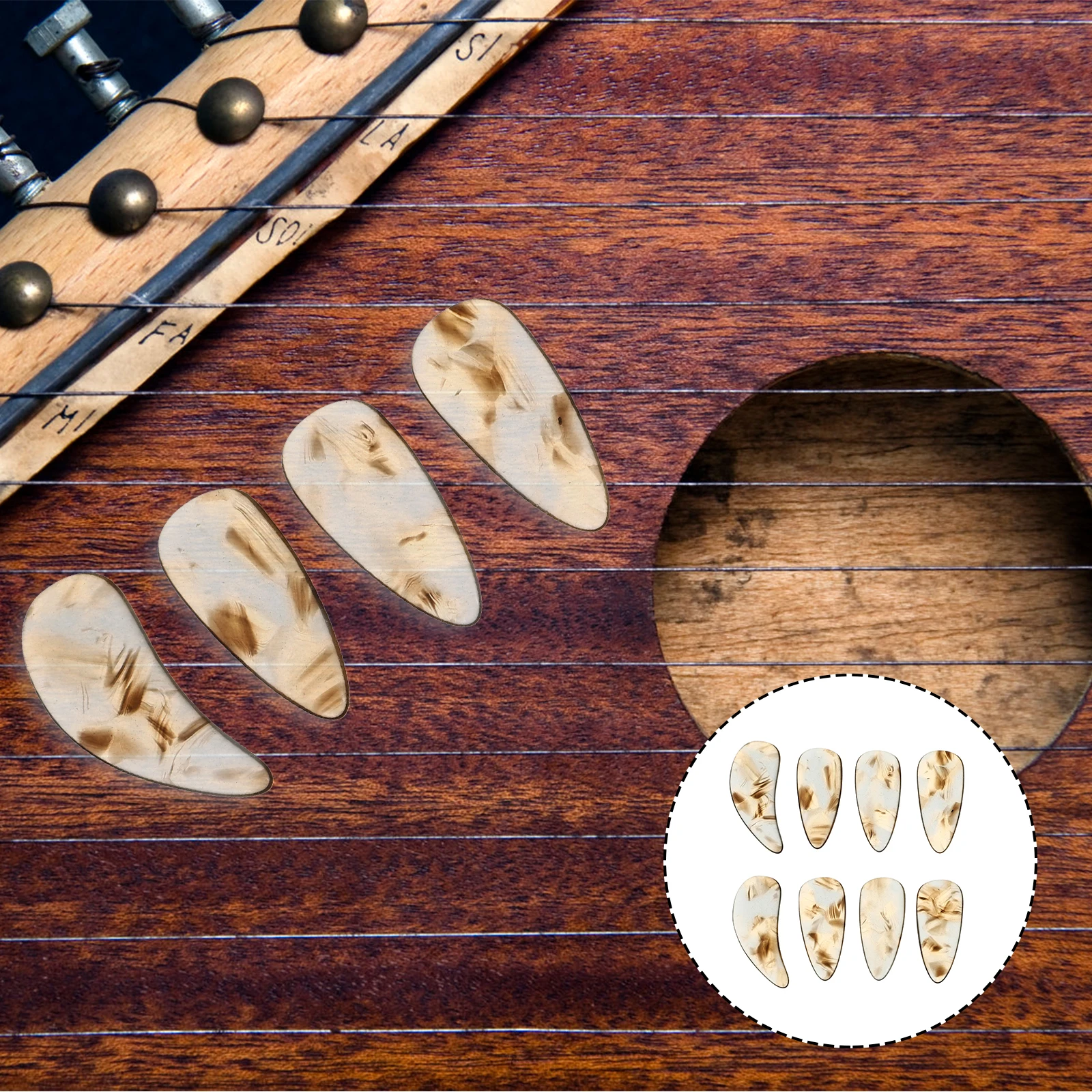 

8 Pcs Covers Guzheng Nails Fake Zither Picks Small Hands Practice Lute Instrument Adults