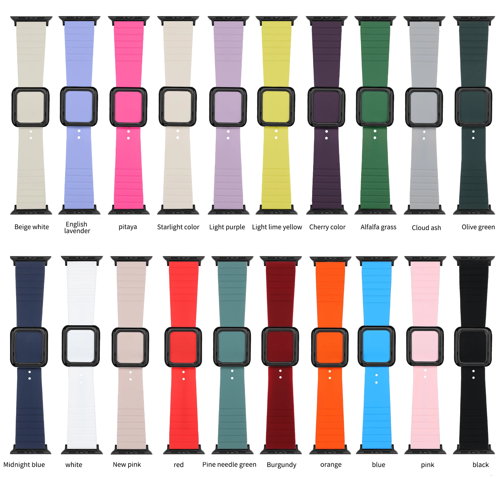 Sport silicone strap For Apple Watch 8 7 6 SE 38 40 41mm Modern Band for Iwatch 5 4 3  42 44 45 49mm Bracelet Black buckle