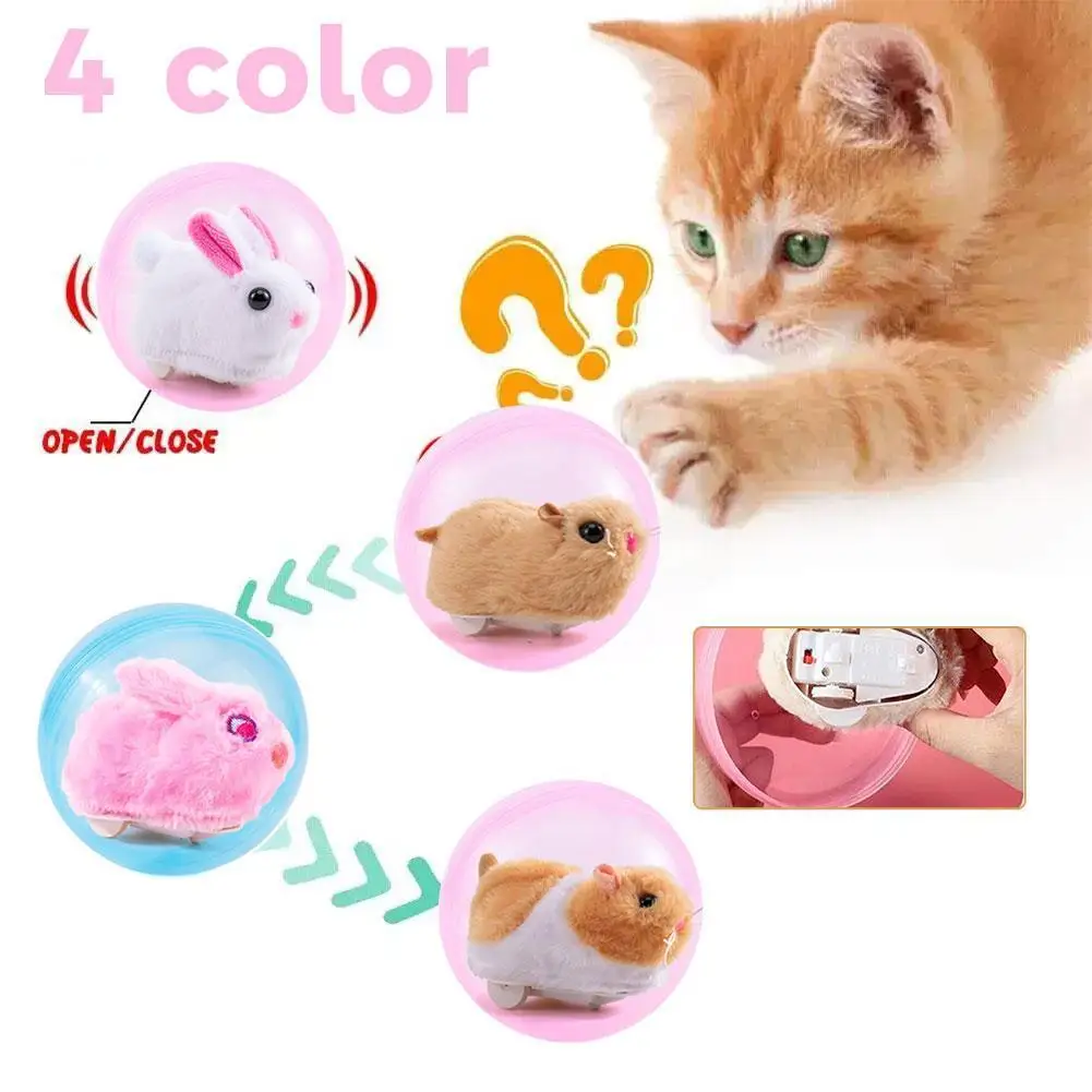 Electric Cat Toy Ball Hamster Ball Interactive Cat Toy for Indoor Playing Stimulate Hunting Instinct USB Rechargeable Automatic