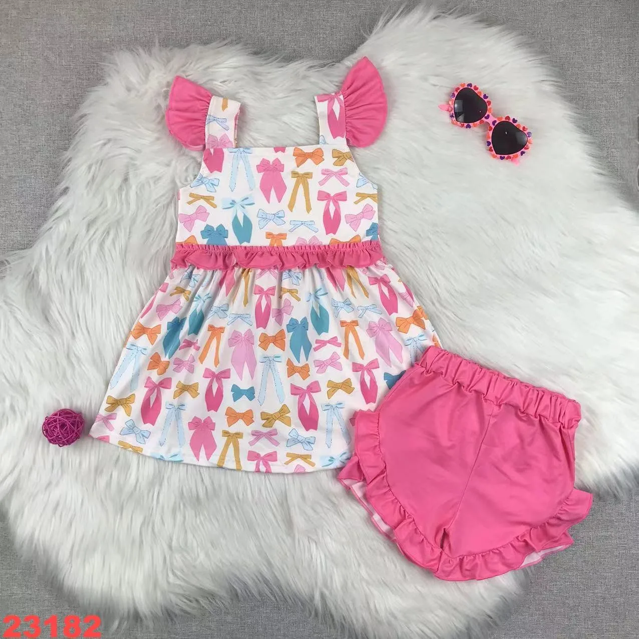 Girl Jumpsuit Trucker Short Sleeve Shorts Set Newborn Clothes 0-2 Years Old Childrens Clothing
