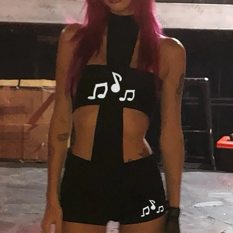 

Женский комбинезон-шорты в стиле Y2K, Харадзюку, хип-хоп, рок, панк, летний, сексуальный, эстетика 2000-х, уличный, дарк-стиль, американский ретро-топ