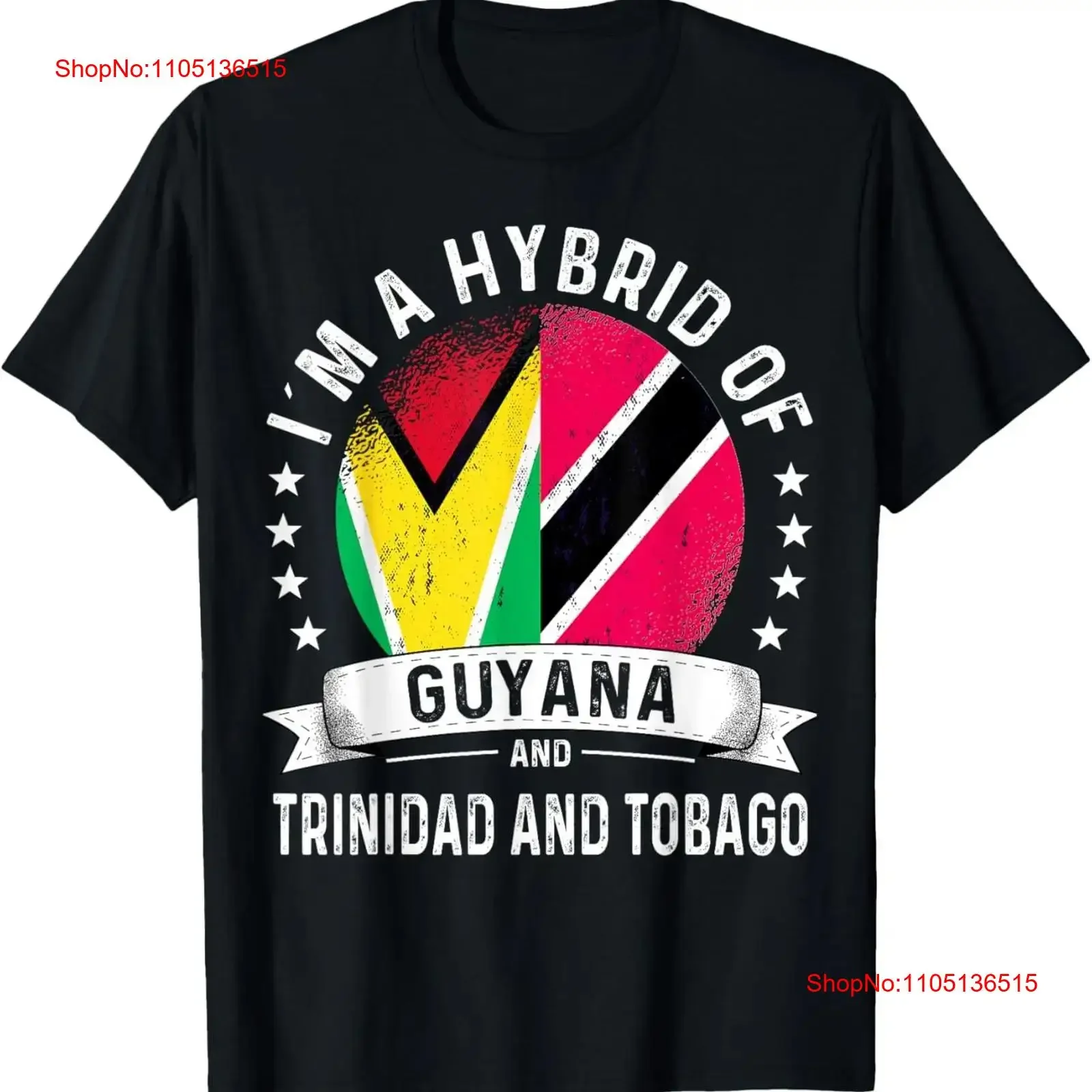 Guyana Flag Trinidad Tobago Grown Country Trinidadian T Shirt  vintage Washed Slightly fashion Unisex homme Comfortable