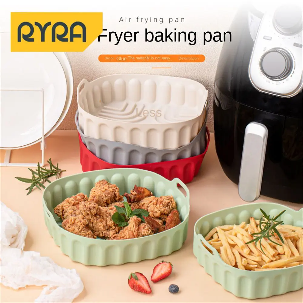 Reusable Airfryer Pan Corrosion Resistance Food Grade Pot Round Baking Tools Silicone Basket Stronger Stability Kitchen Gadgets