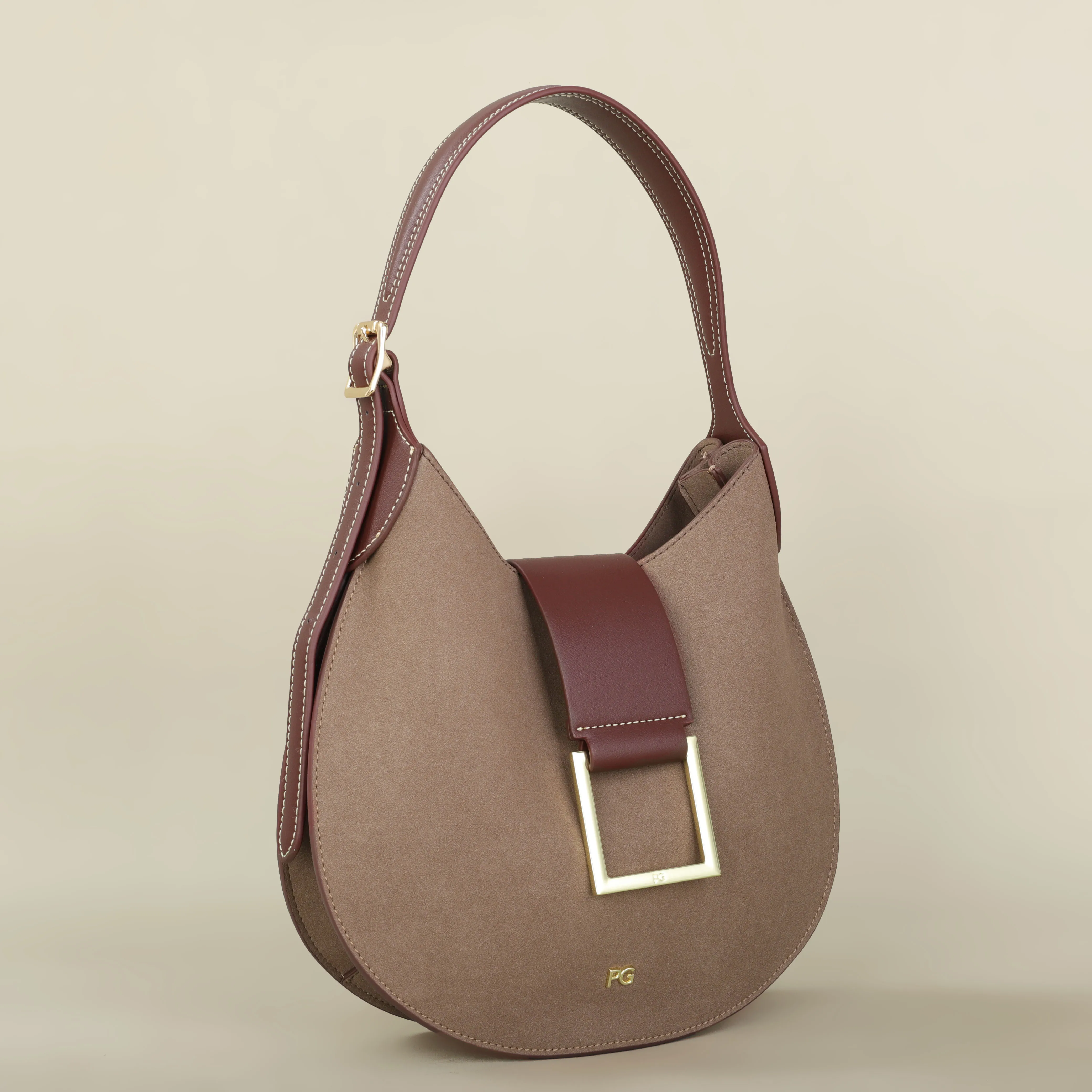 PG Fashion Unterbeintasche Klassisches Design Hochwertige Minimalistische Elegante Damen-Handtasche in Knödelform Ausverkauf – Detail 17