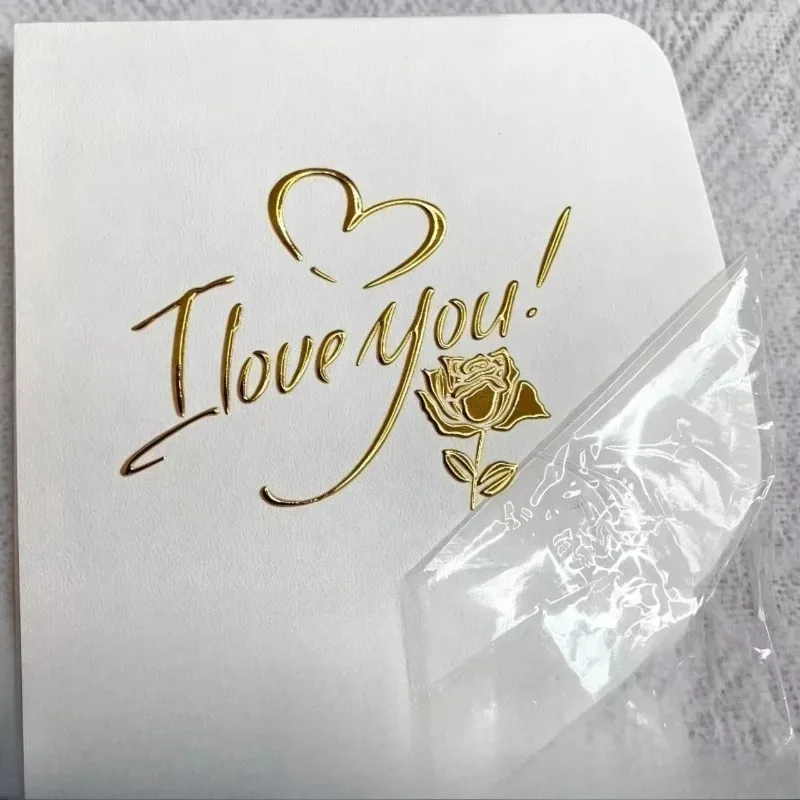 Customized 3D Metal Gold Logo Silver Decal Wedding Mobile Phone Gift Box Glass Car Shining Upward Transfer Self-adhesive Sticker