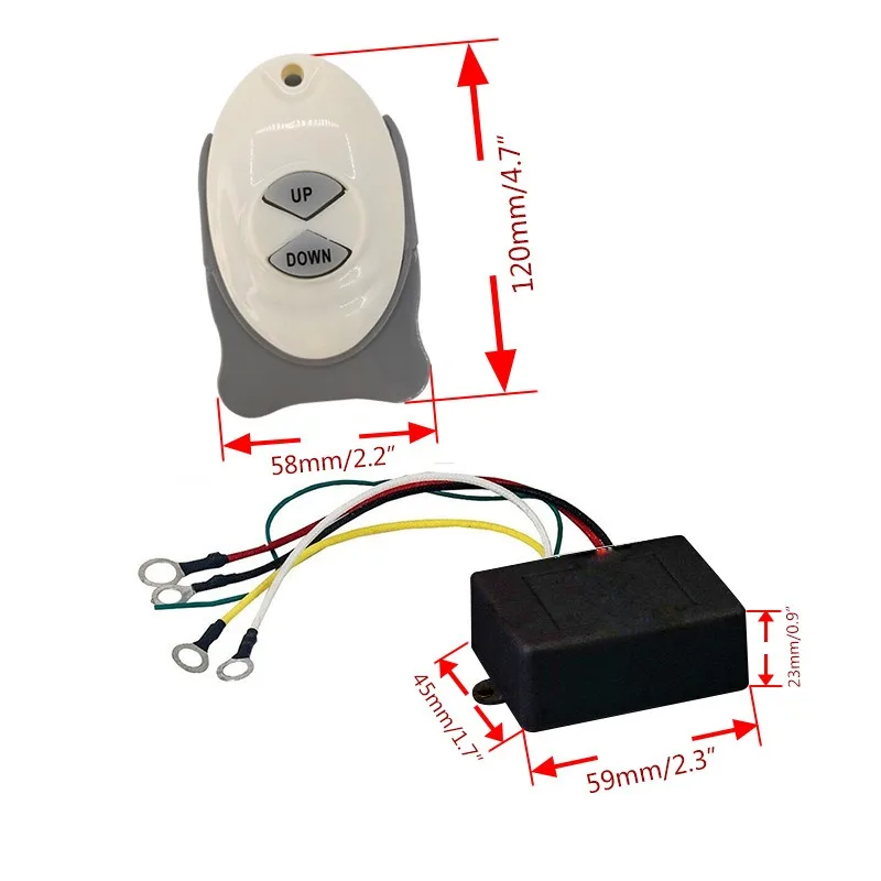 Anchor Winch Dual Control Remote Wireless Switch 1 Receiver 2 Transmitters for Boat Yacht Accessories