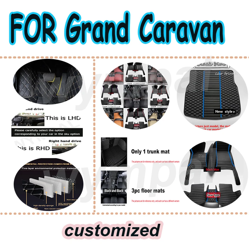 

LUXURY Car Mats Floor For Dodge Grand Caravan 2008~2020 7seat Waterproof Car Floor Mat