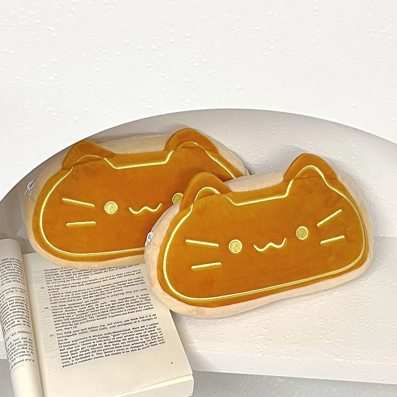 Cute Cartoon Cat Pencil Case Cosmetic Bag Plush Pen Pouch Large Capacity Multifunctional Storage Bag School Supplies image 3