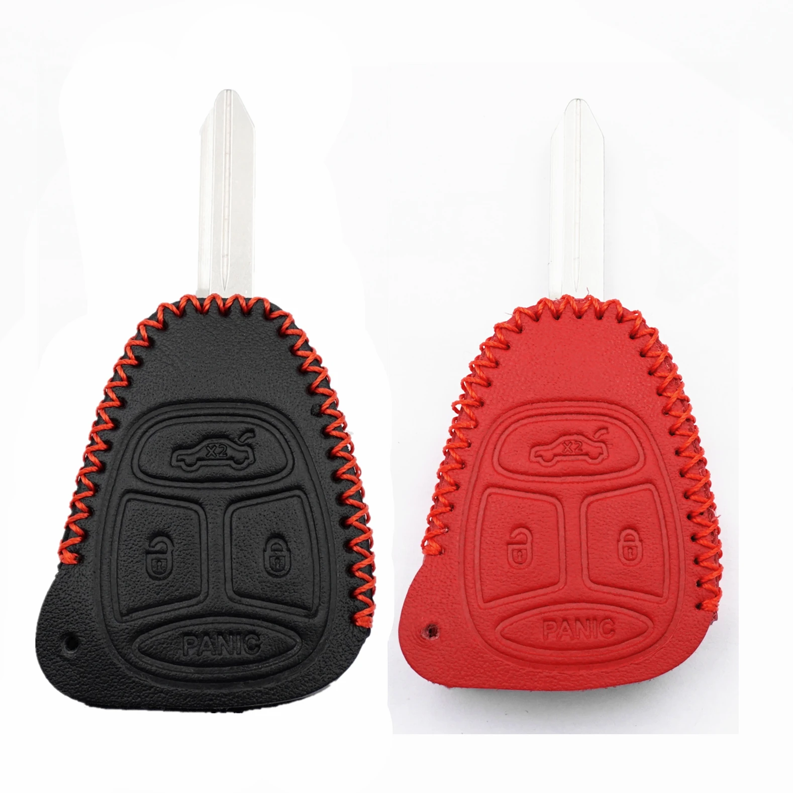 

WFMJ 2 шт. черный, красный кожаный чехол для Dodge Durango Magnum Chrysler 300 Aspen Jeep Grand Cherokee с 4 кнопками, чехол для дистанционного брелока