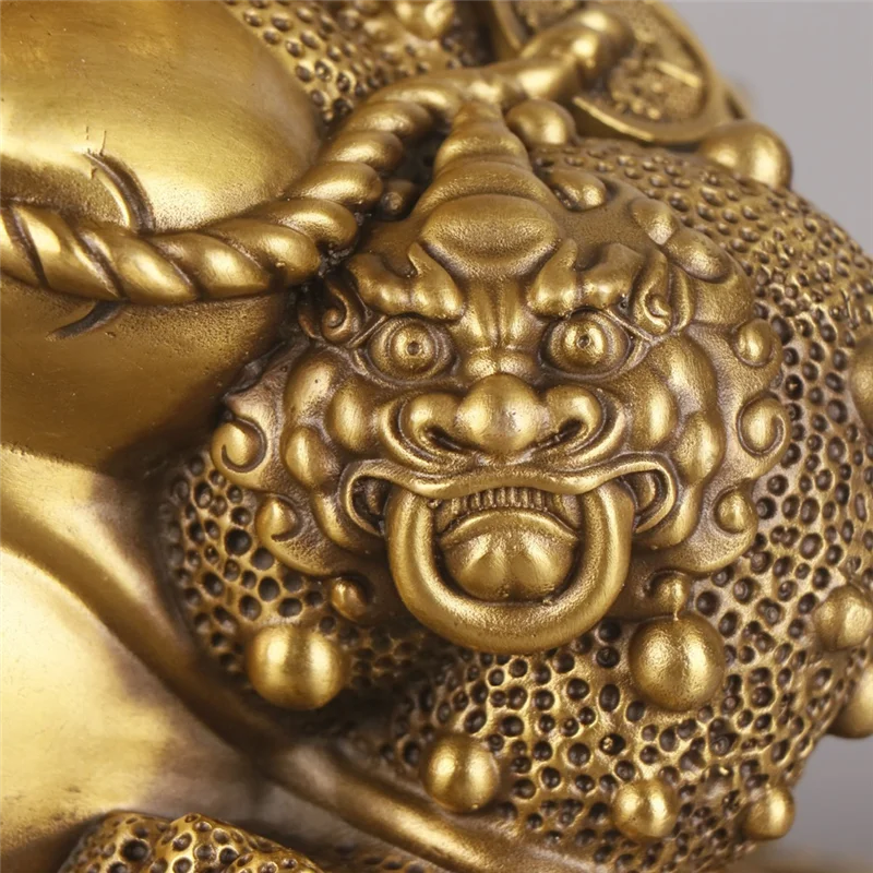 Animal Toad Ornament Copper Three-Legged Feng Shui Living Room Store Desktop Figurines For Home Decoration