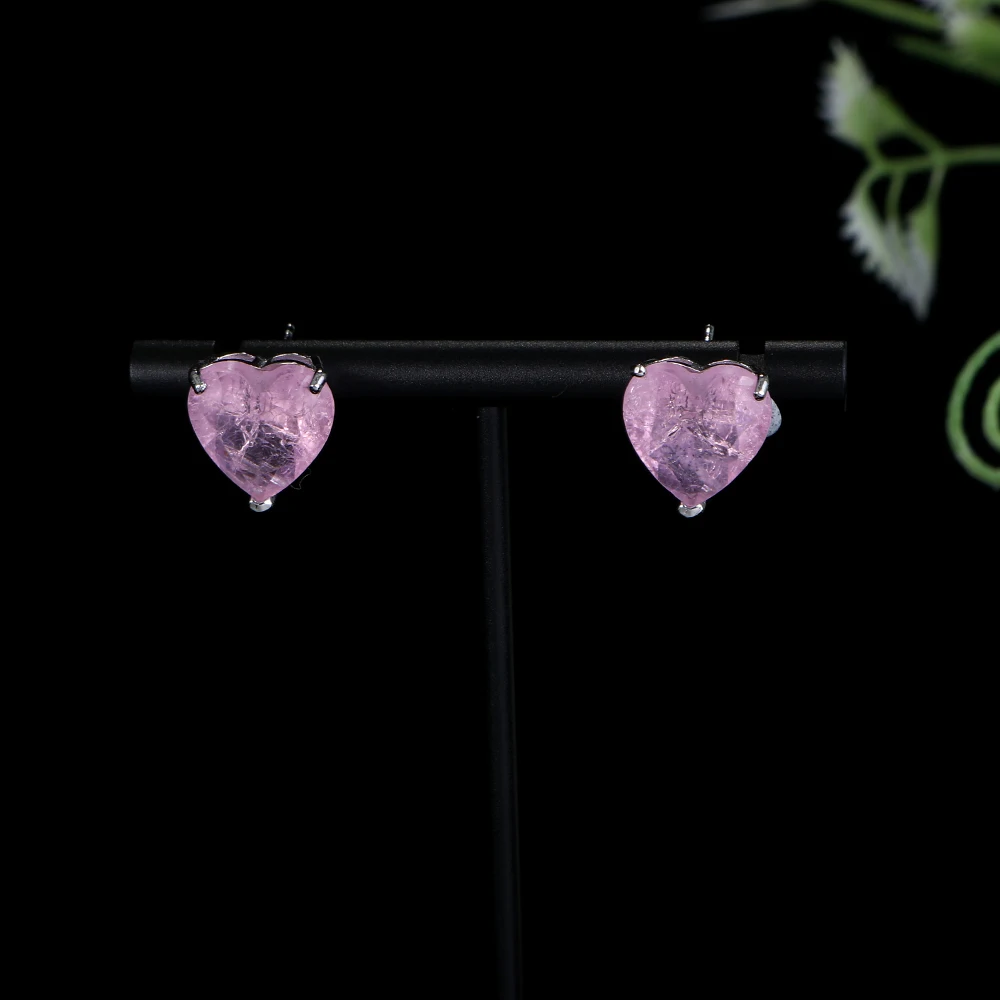 

Luxury Colorful Heart Stud Earrings For Women Wedding Cubic Zirconia CZ DUBAI Bridal Earring Jewelry Accessories E9852