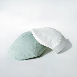 Sombrero de bebé blanco y verde para niños pequeños, Boina bonita de moda para niños, gorra de sombrilla para bebés de 9 meses a 4 años