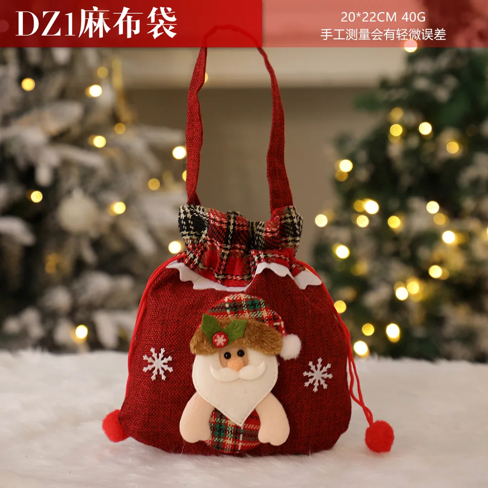 

Christmas Decoration Drawstring Mouth Handbag Gift Bag Christmas Eve Apple Packaging Box candy Jar Christmas Fruit Bag