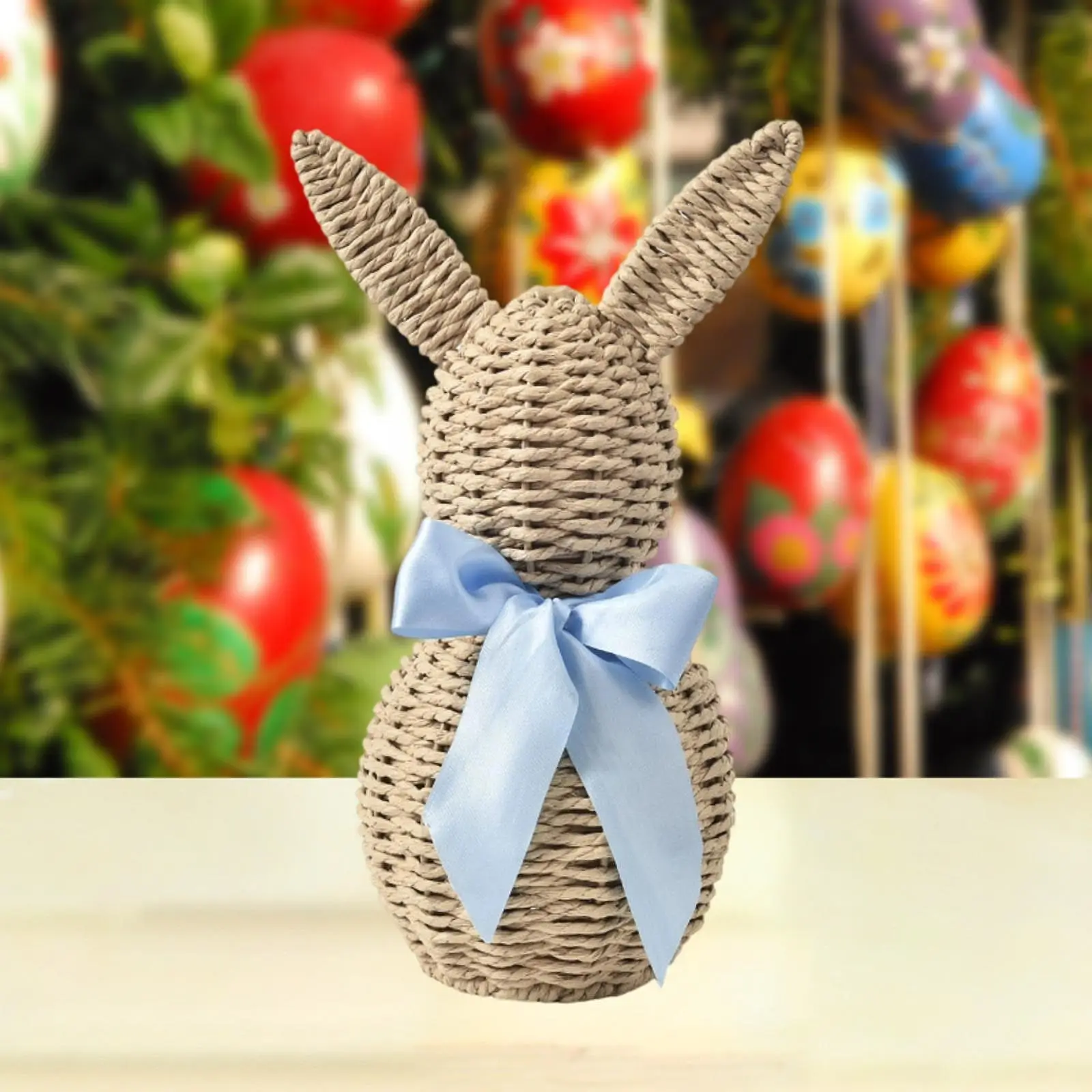 Easter Decoration Miniature Bunny Figurine Durable Paper Rope Craft for Home Office Party Supplies