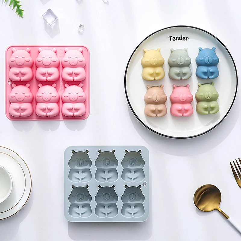 Cartoon Kapibala Animal Silicone Capybara Chocolate Mold Fudge Candy Jelly Mould Cake Decor Baking Ice Tray Gifts Baking Tool