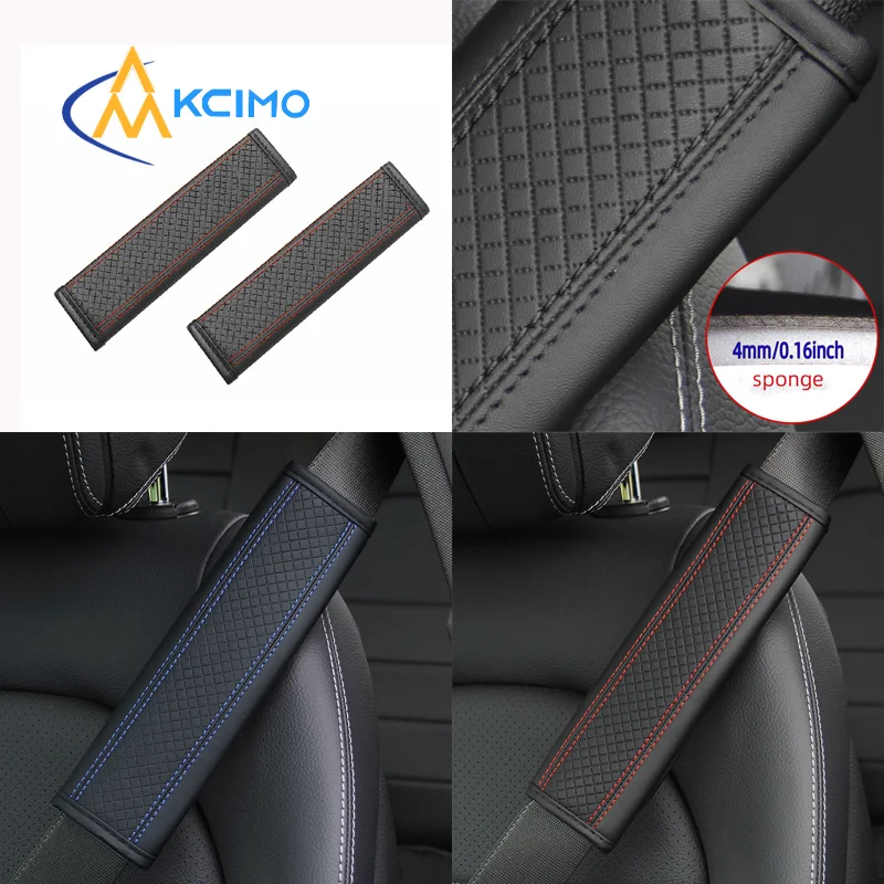 Premium Embossed PU Leather Car Seat Belt Shoulder Cover, Comfort Safety Belt Protector Pad, Auto Interior Accessories