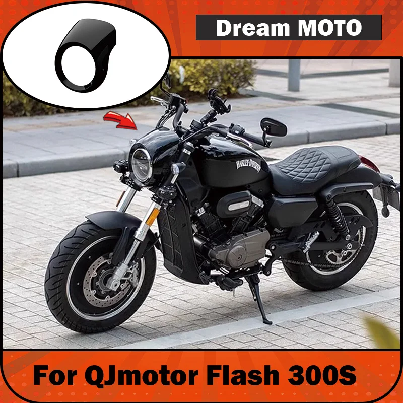 【Premium】For QJMOTOR Flash 300s modified pig head cover, headlight cover, front windshield, headshield, headlight mesh decorativ