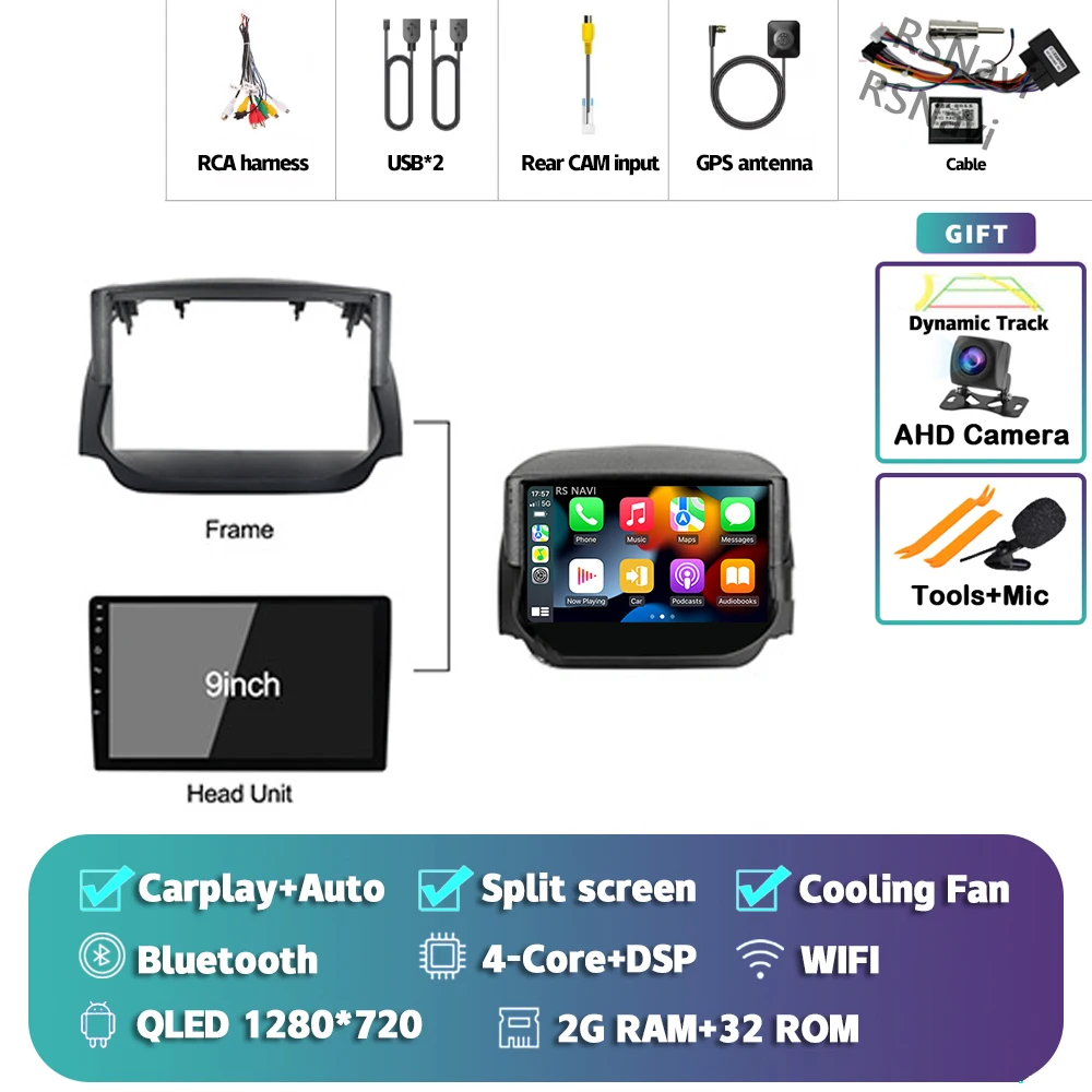 Android 15 Carplay Auto 2 K Scherm Autoradio Multimedia Speler Voor Ford Ecosport 2013-2017 DSP 2din autoradio Stereo Qualcomm