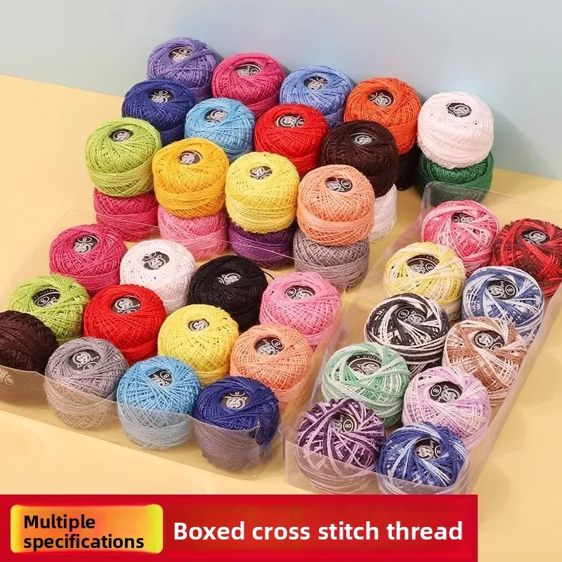 Handmade Cross-Stitch  Embroidery Thread, DIY Embroidery Thread, European Embroidery Colored Lustrous Thread, Thread Balls