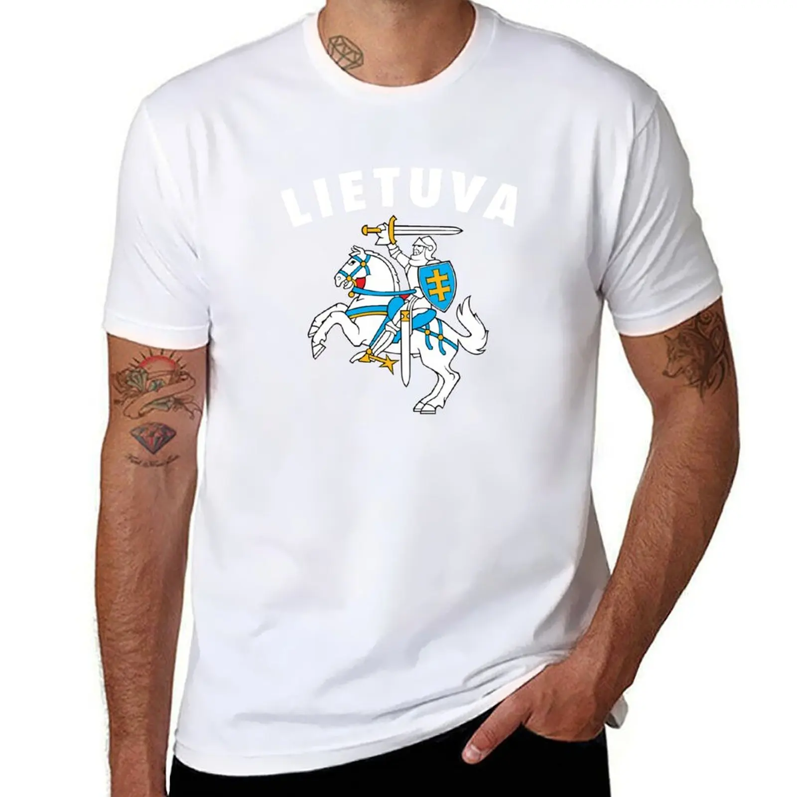 

Lietuva Lithuania Coat Of Arms T-Shirt man t shirts cotton man t shirt luxury T-Shirt