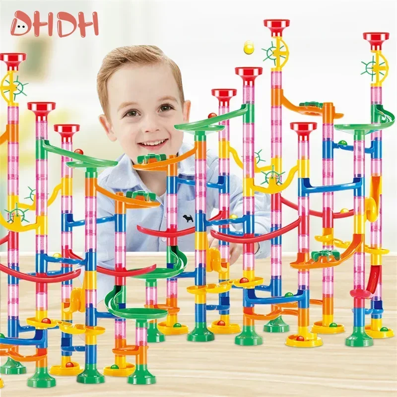 29-142PCS Marmo Corsa Building Blocks Marmi Diapositive Giocattoli Per I Bambini Creatività FAI DA TE Costruttore Giocattoli Educativi Regalo Dei Bambini