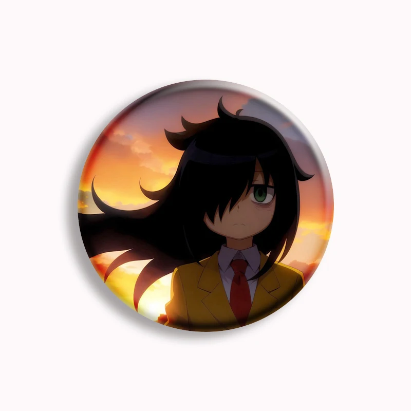 Watamote Tomoko Kuroki Backrooms Button Pin Danemark ge, Anime, Dakimakura Brooch, Bag Accessrespiration, Decor, Friends Gifts