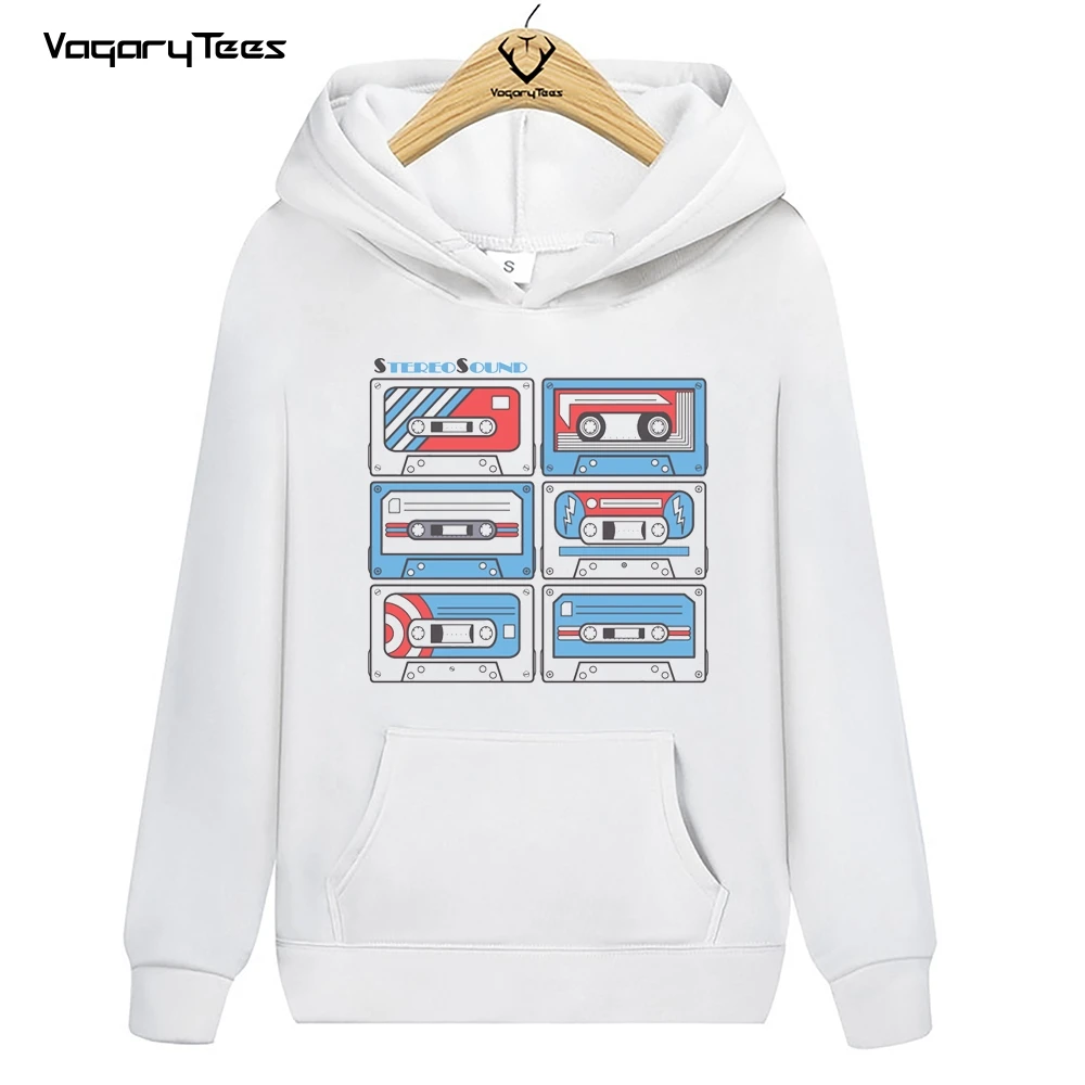 Sounds of the 80s Vintage Graphic Old school Pullovers Forever Stereo Sound Classic Print Sweatshirt Hoodies Unisex Cartoon Tops