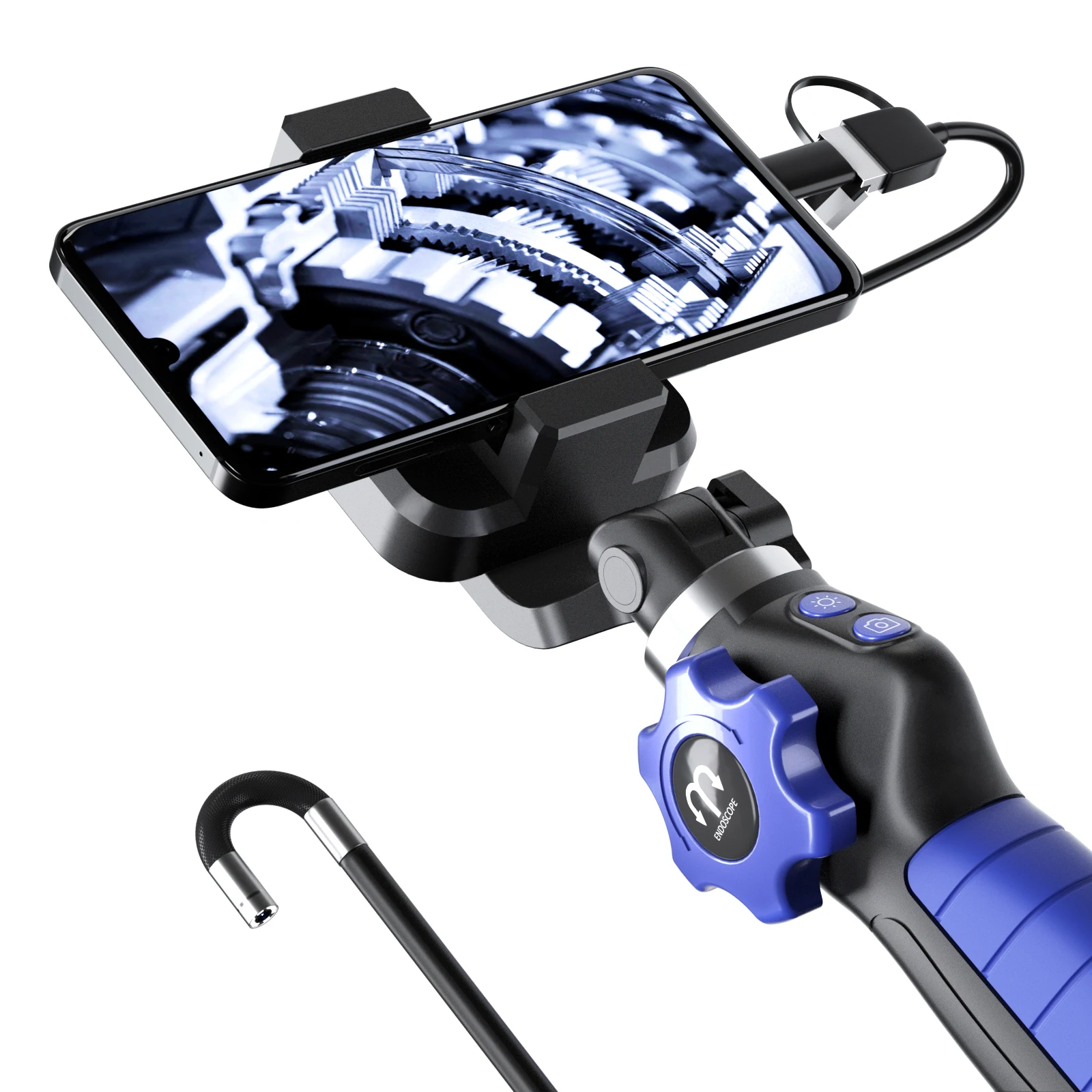2MP 1080P 6mm 3in1 USB 3Meter 2 Weg Gelede 180 Graden Rotatie Steering Industriële Endoscoop inspectie Microscoop Camera