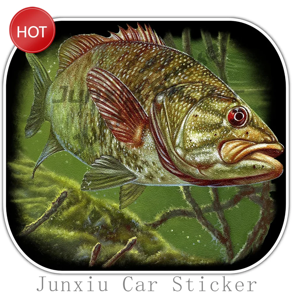 Smallmouth Bass Freshwater Wildlife PVC Vinyl Sticker For Boat And Vehicle Window Graphic Decoration For Anglers Decal