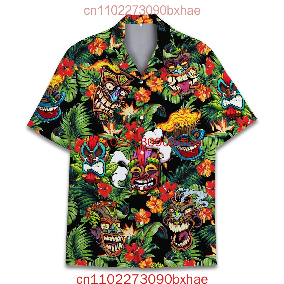 

Vintage Men's Shirt Tiki style 3D Print Men's Clothing Summer Casual Hawaii Beach Hawaiian Harajuku Fashion Holiday Shirt