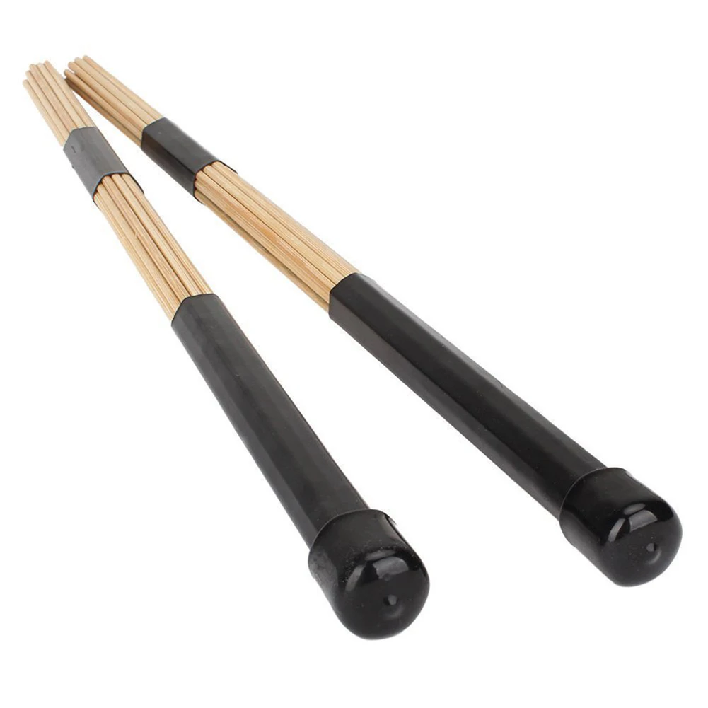 1Pair 40cm Drum Brushes Stick Professional Bamboo Drumming Sticks Replacement Black Gift for Beginners Musical Instrument Parts