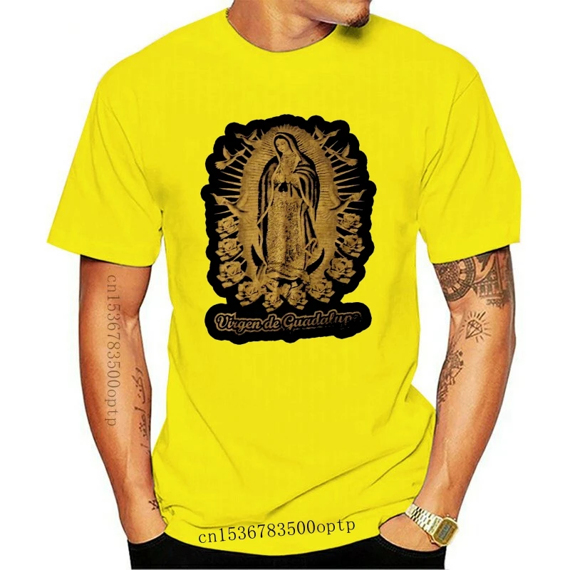 New Virgin De Guadalupe Virgin Mary Two Sided Graphic Medium Mens T Shirt Gift T Shirt Fashion T Shirt